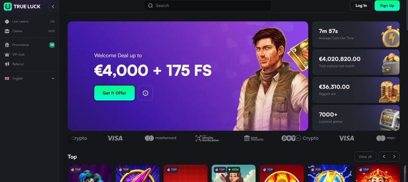 True Luck online casino zonder registratie