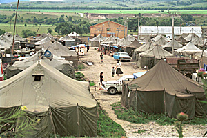 Camp Bart in Ingushetia. New school build by CPCD in the back