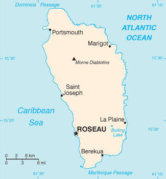 Kaart van Dominica