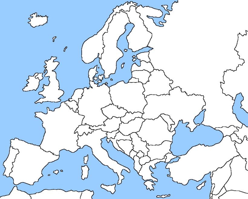 blanco kaart europese unie